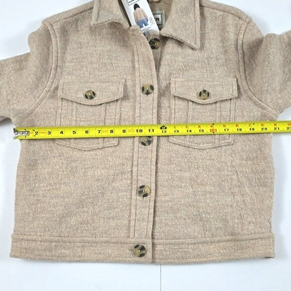 HUNTER Women's Button Down Collared Cream Merino Wool Jacket Pockets Size Small - Picture 14 of 16